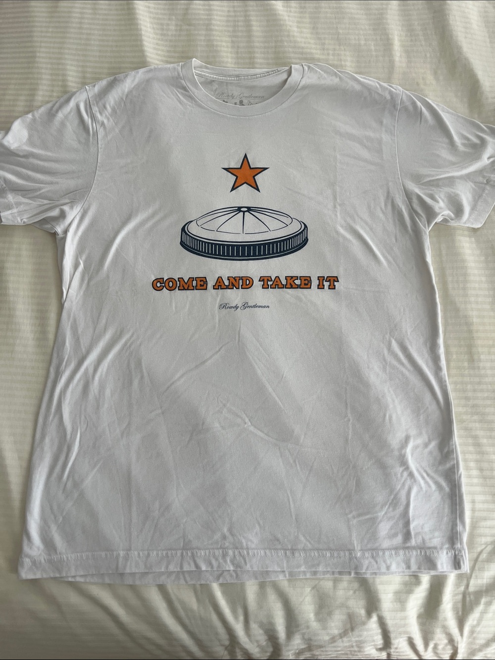 Come And Take It Graphic Tee - White with Orange Star